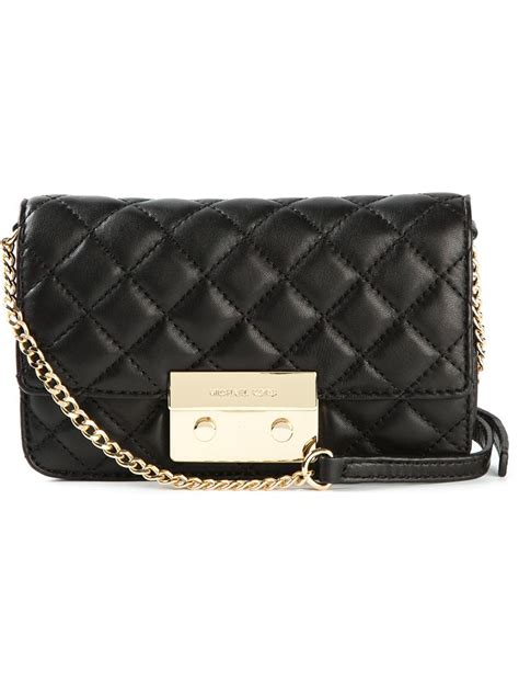 michael kors sloan medium quilted-leather crossbody bag black 30f6aslm2l-001|Michael Kors Sloan Quilted Medium Bags & Handbags for Women.